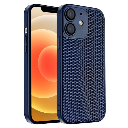 

For iPhone 12 Honeycomb Radiating PC Phone Case(Blue)