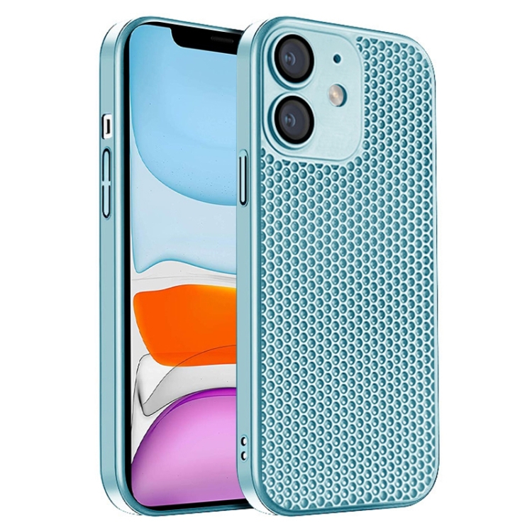 

For iPhone 11 Honeycomb Radiating PC Phone Case(Sky Blue)