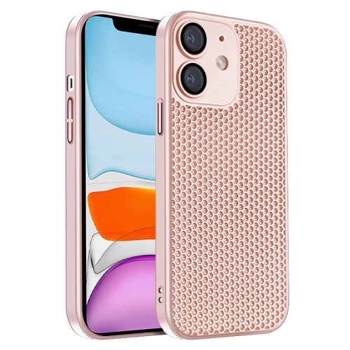 

For iPhone 11 Honeycomb Radiating PC Phone Case(Pink)