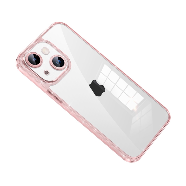 

For iPhone 14 SULADA Glittery TPU + Tempered Glass Phone Case(Pink)