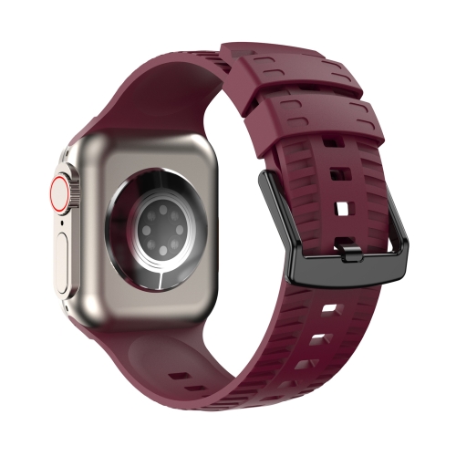 

Tire Texture Silicone Watch Band For Apple Watch SE 40mm(Wine Red)