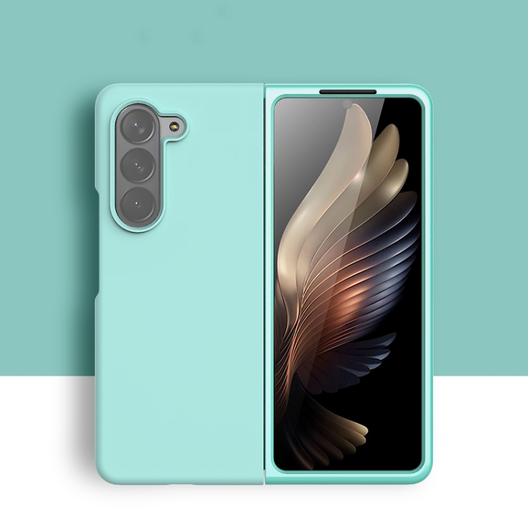 

For Samsung Galaxy Z Fold6 Silicone Skin Feel Folding Phone Case(Glacier Blue)