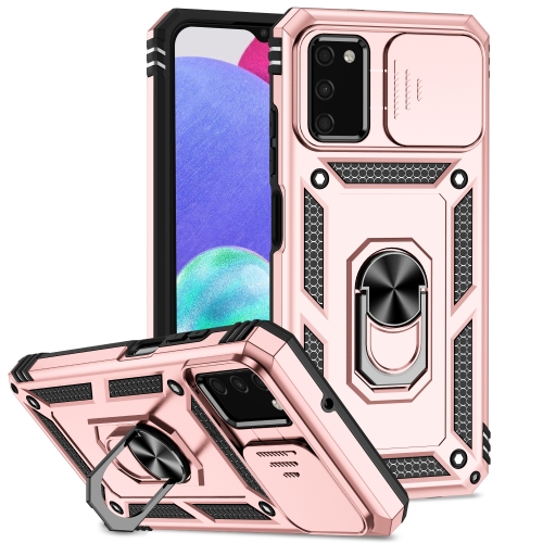 

For Samsung Galaxy A02s / A03s 164mm Sliding Camshield Holder Phone Case(Rose Gold)