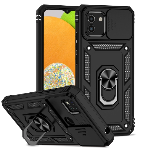 

For Samsung Galaxy A03 Sliding Camshield Holder Phone Case(Black)