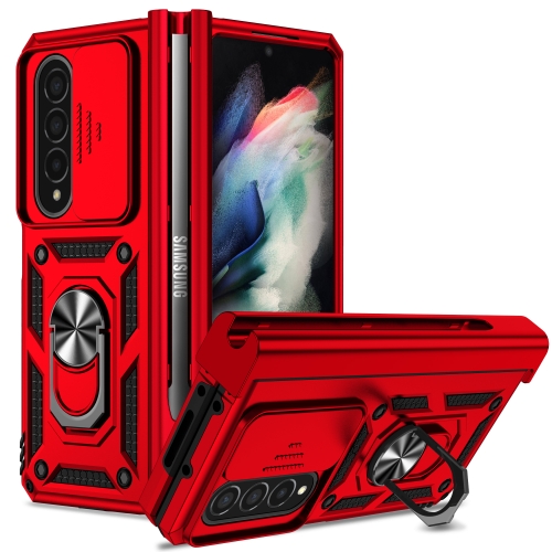 

For Samsung Galaxy Z Fold4 Sliding Camshield Holder Phone Case(Red)