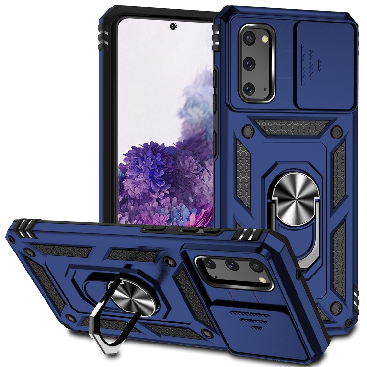 

For Samsung Galaxy S20 Sliding Camshield Holder Phone Case(Blue)