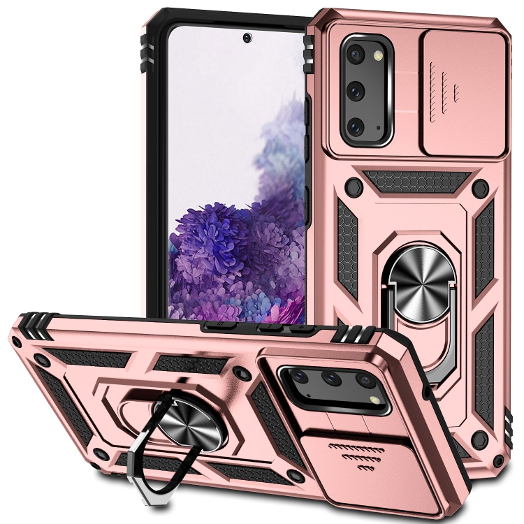 

For Samsung Galaxy S20 Sliding Camshield Holder Phone Case(Rose Gold)