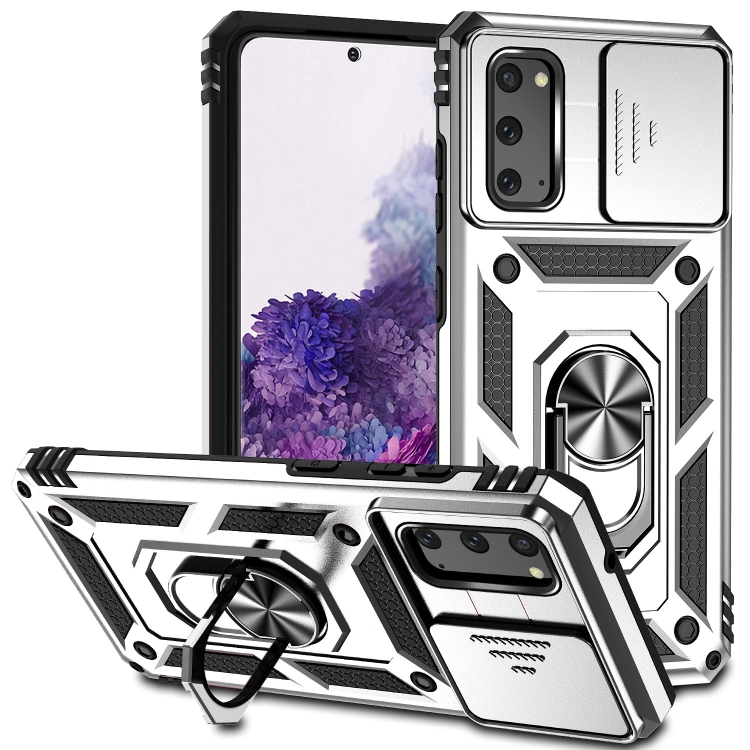 

For Samsung Galaxy S20 Sliding Camshield Holder Phone Case(Silver)