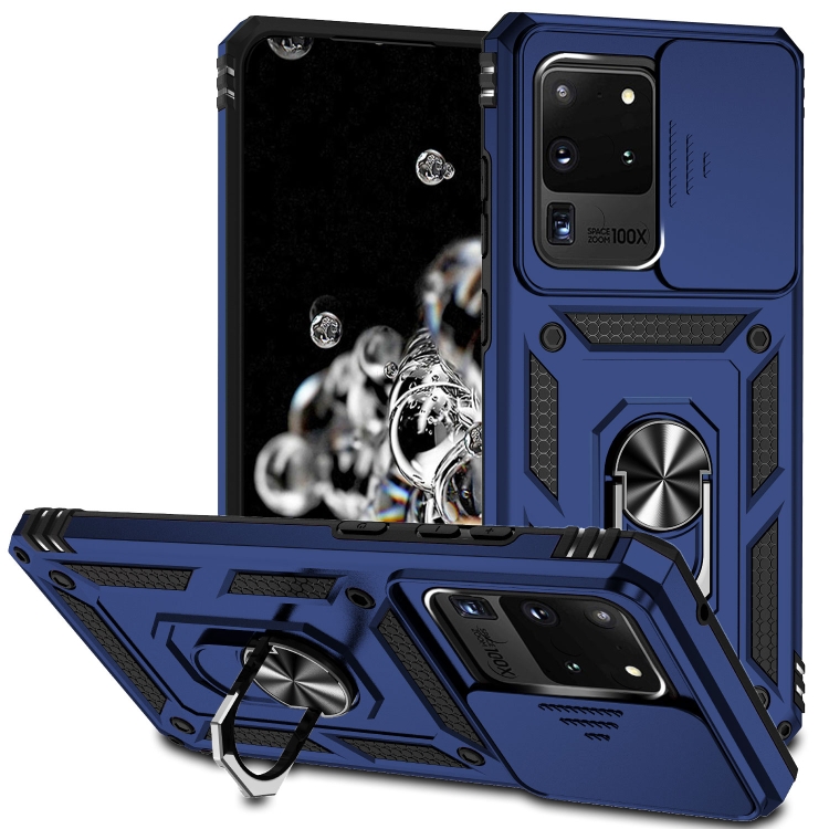 

For Samsung Galaxy S20 Ultra Sliding Camshield Holder Phone Case(Blue)
