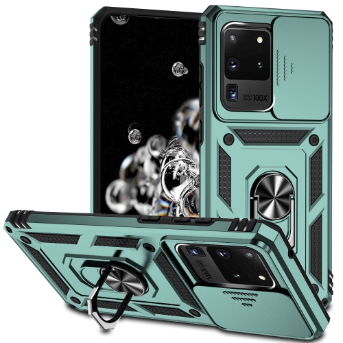 

For Samsung Galaxy S20 Ultra Sliding Camshield Holder Phone Case(Dark Green)