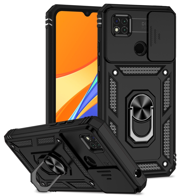 

For Xiaomi Redmi 10A Sliding Camshield Holder Phone Case(Black)
