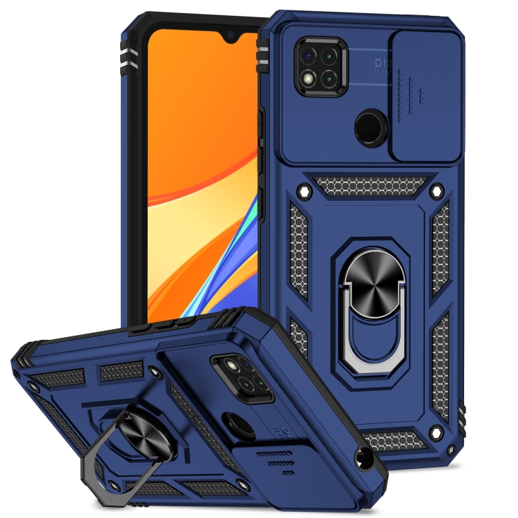 

For Xiaomi Redmi 10A Sliding Camshield Holder Phone Case(Blue)