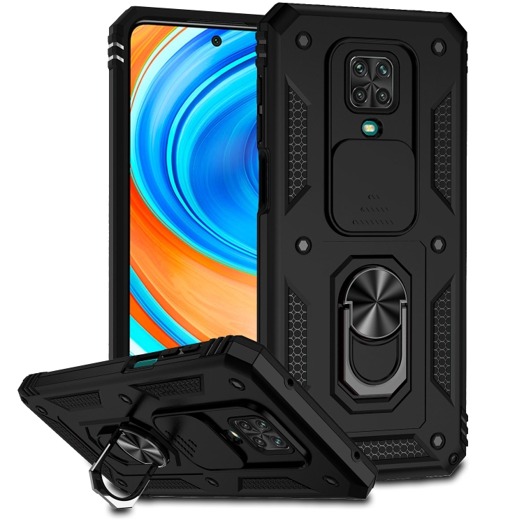 

For Xiaomi Redmi Note 9 Pro Sliding Camshield Holder Phone Case(Black)