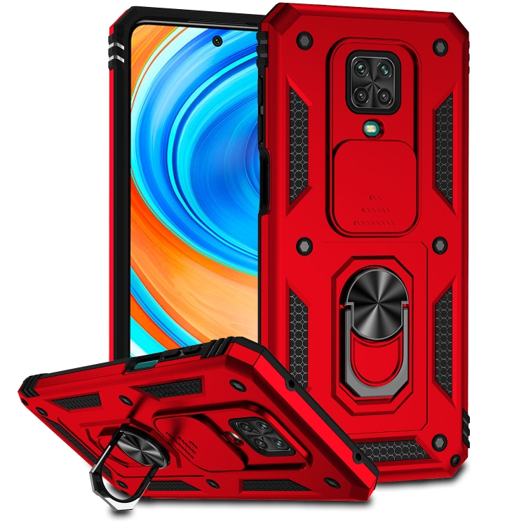 

For Xiaomi Redmi Note 9 Pro Sliding Camshield Holder Phone Case(Red)