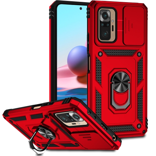 

For Xiaomi Redmi Note 10 Pro Sliding Camshield Holder Phone Case(Red)