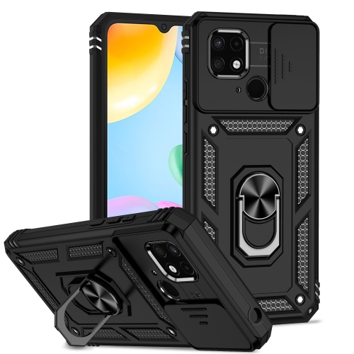 

For Xiaomi Redmi 10C Sliding Camshield Holder Phone Case(Black)
