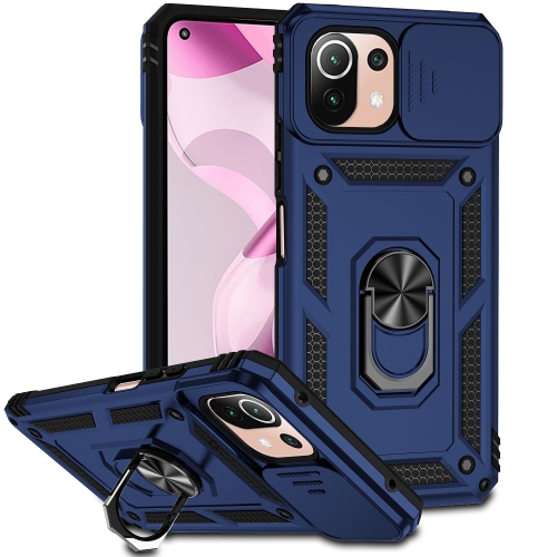 

For Xiaomi 11 Lite Sliding Camshield Holder Phone Case(Blue)