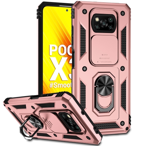 

For Xiaomi Poco X3 Sliding Camshield Holder Phone Case(Rose Gold)