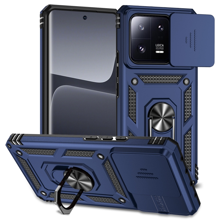 

For Xiaomi 13 Pro Sliding Camshield Holder Phone Case(Blue)