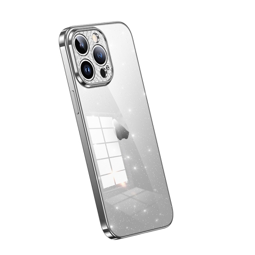 

For iPhone 14 Pro SULADA Electroplated Transparent Glittery TPU Phone Case(Silver)