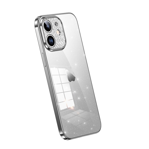 

For iPhone 12 SULADA Electroplated Transparent Glittery TPU Phone Case(Silver)