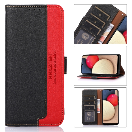 

For iPhone 14 KHAZNEH Litchi Texture Leather RFID Phone Case(Black)