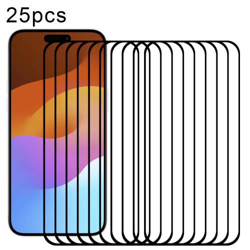 For iPhone 15 Pro Max 25pcs Full Glue Screen Tempered Glass Film wiwu sw01 ultra 1 9 inch ips screen ip68 waterproof bluetooth smart watch support heart rate monitoring orange