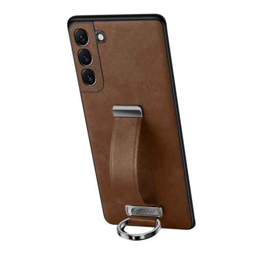 

For Samsung Galaxy S24 5G SULADA PC + Leather Texture Skin Feel Shockproof Phone Case(Brown)