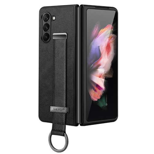

For Samsung Galaxy Z Fold5 SULADA PC + Leather Texture Skin Feel Shockproof Phone Case(Black)