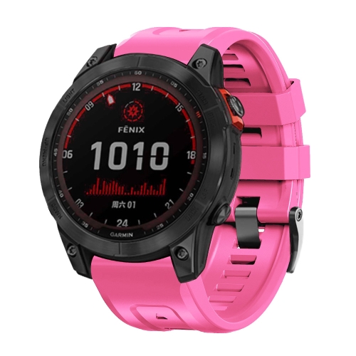 

For Garmin Forerunner 965 / 955 / 945 / 935 Screw Black Steel Buckle Silicone Watch Band(Pink)