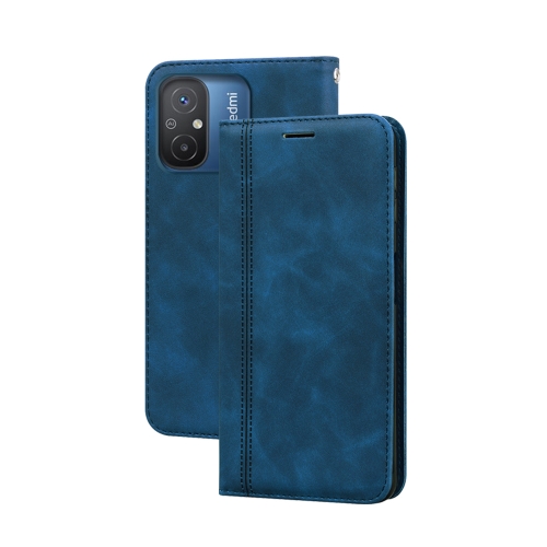 

For Xiaomi Redmi 12C/11A 4G Global/Poco C55 Frosted Business Magnetic Horizontal Flip PU Phone Case(Blue)