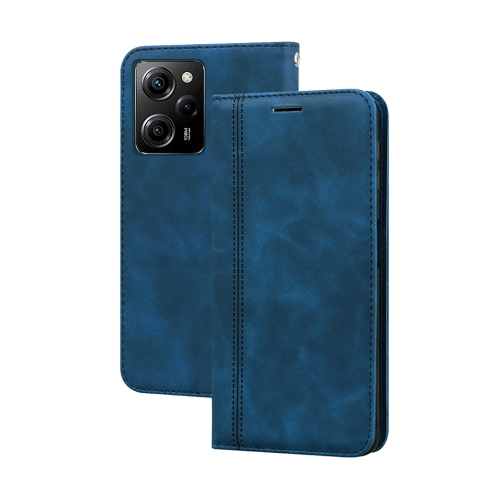 

For Xiaomi Redmi Note 12 Pro Speed/Poco X5 Pro 5G Frosted Business Magnetic Horizontal Flip PU Phone Case(Blue)