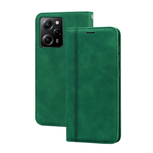 

For Xiaomi Redmi Note 12 5G Global/Poco X5 Frosted Business Magnetic Horizontal Flip PU Phone Case(Green)