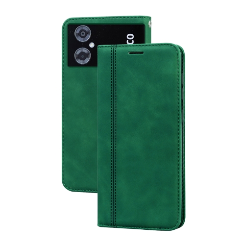 

For Xiaomi Poco M4 5G/Poco M5/Redmi Note 11R Frosted Business Magnetic Horizontal Flip PU Phone Case(Green)