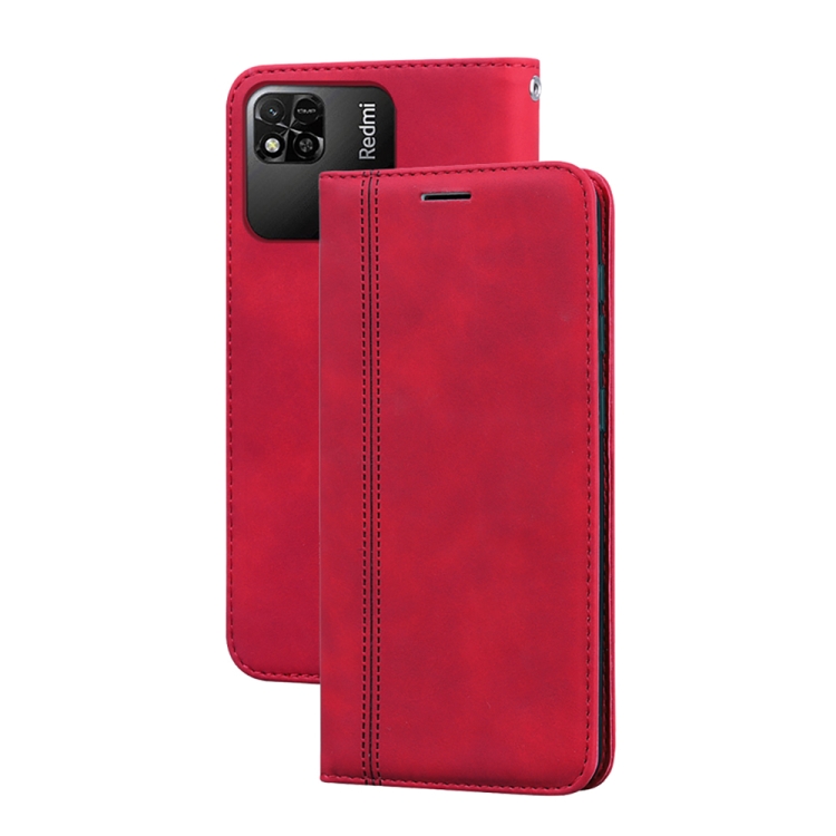 

For Xiaomi Redmi 10A 4G Frosted Business Magnetic Horizontal Flip PU Phone Case(Red)