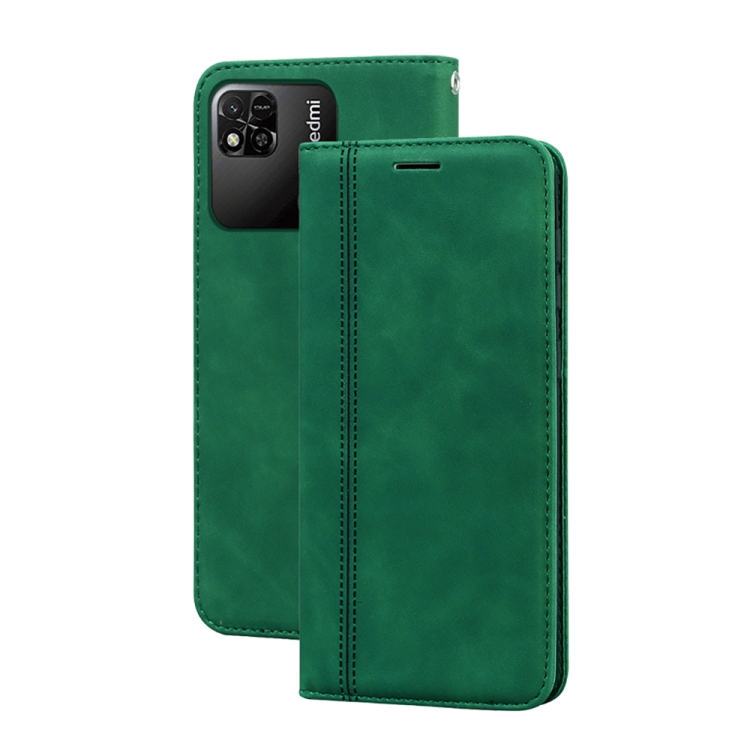

For Xiaomi Redmi 10A 4G Frosted Business Magnetic Horizontal Flip PU Phone Case(Green)