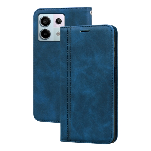 

For Xiaomi Redmi Note 13 Pro 4G Frosted Business Magnetic Horizontal Flip PU Phone Case(Blue)