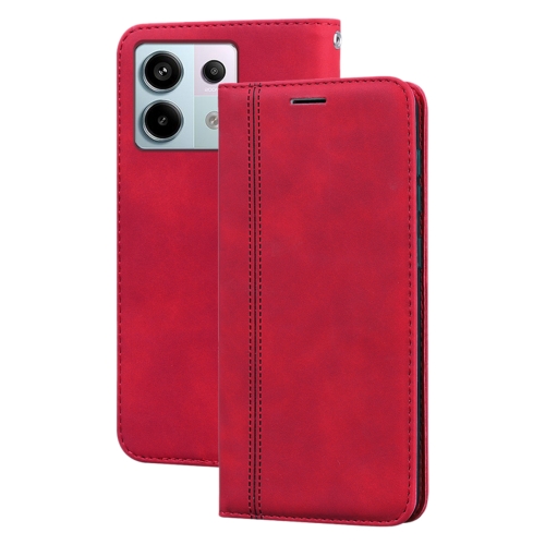 

For Xiaomi Redmi Note 13 Pro 5G Frosted Business Magnetic Horizontal Flip PU Phone Case(Red)