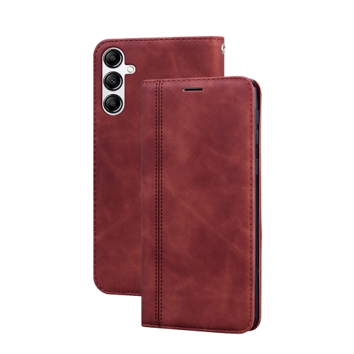 

For Samsung Galaxy A14 4G / 5G Frosted Business Magnetic Horizontal Flip PU Phone Case(Brown)