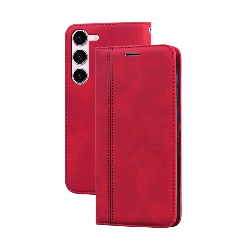

For Samsung Galaxy S23+ 5G Frosted Business Magnetic Horizontal Flip PU Phone Case(Red)