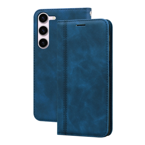 

For Samsung Galaxy S23+ 5G Frosted Business Magnetic Horizontal Flip PU Phone Case(Blue)