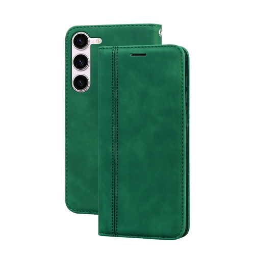 

For Samsung Galaxy S23 5G Frosted Business Magnetic Horizontal Flip PU Phone Case(Green)