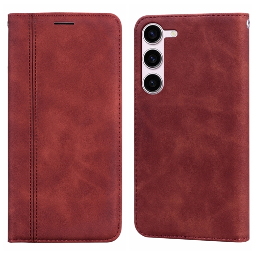 

For Samsung Galaxy S24 Frosted Business Magnetic Horizontal Flip PU Phone Case(Brown)