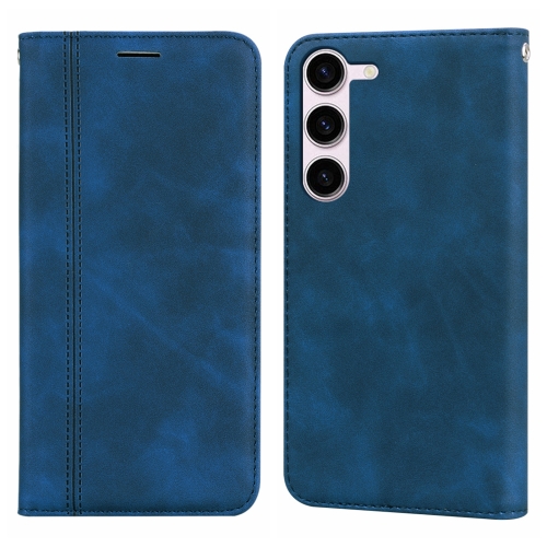 For Samsung Galaxy S24+ Frosted Business Magnetic Horizontal Flip PU Phone Case(Blue)