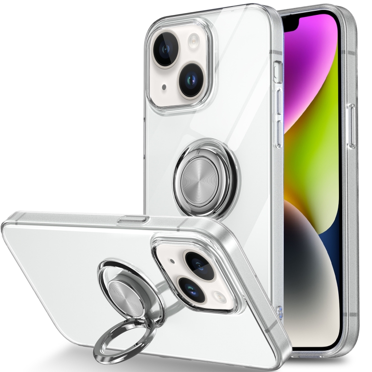

For iPhone 14 Plus Ring Holder TPU Phone Case(Transparent)