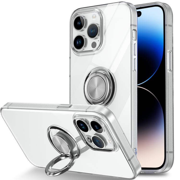 

For iPhone 14 Pro Max Ring Holder TPU Phone Case(Transparent)