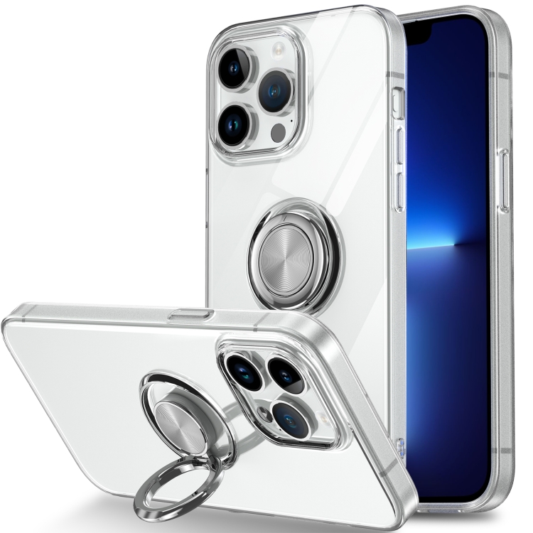 

For iPhone 13 Pro Ring Holder TPU Phone Case(Transparent)