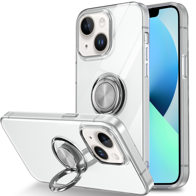 

For iPhone 13 Ring Holder TPU Phone Case(Transparent)