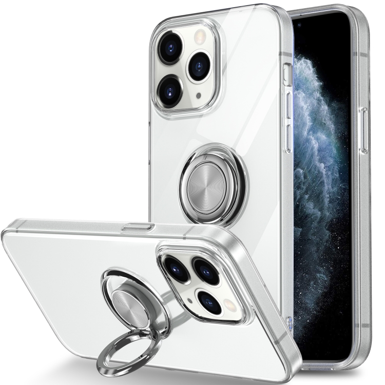 

For iPhone 11 Pro Ring Holder TPU Phone Case(Transparent)