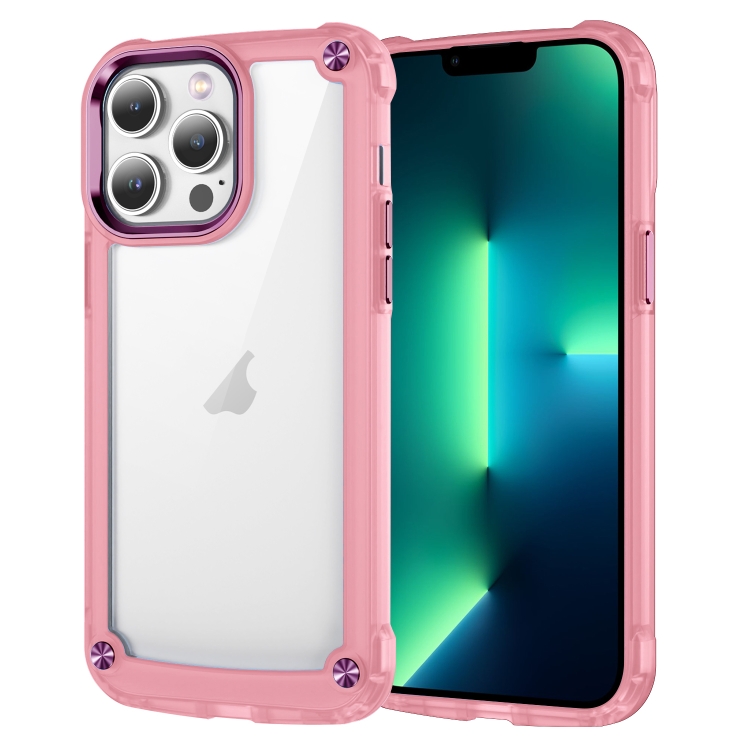 

For iPhone 13 Pro Max Skin Feel TPU + PC Phone Case(Transparent Pink)